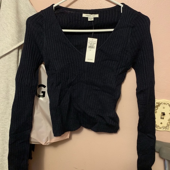 American Eagle CROPPED V-NECK PULLOVER SWEATER - Picture 5 of 7